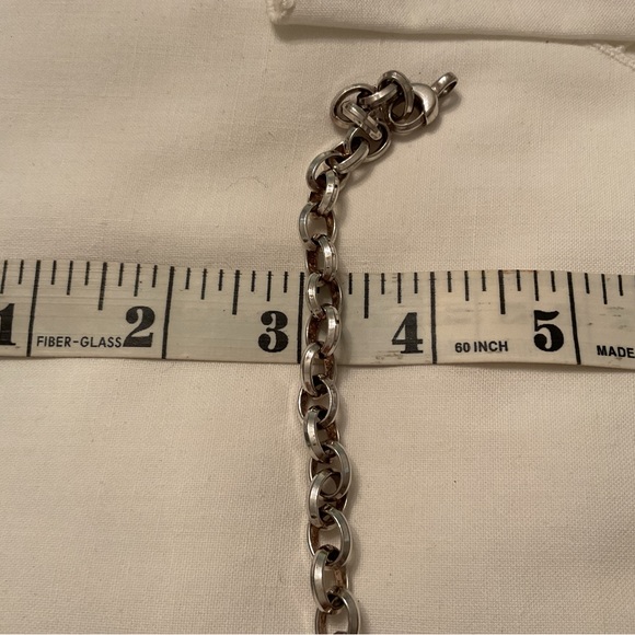 VINTAGE 925 SOLID STERLING MILOR ITALY LINK BRACELET WEIGHT 28 GRAMS 7 3/4” - Picture 8 of 15